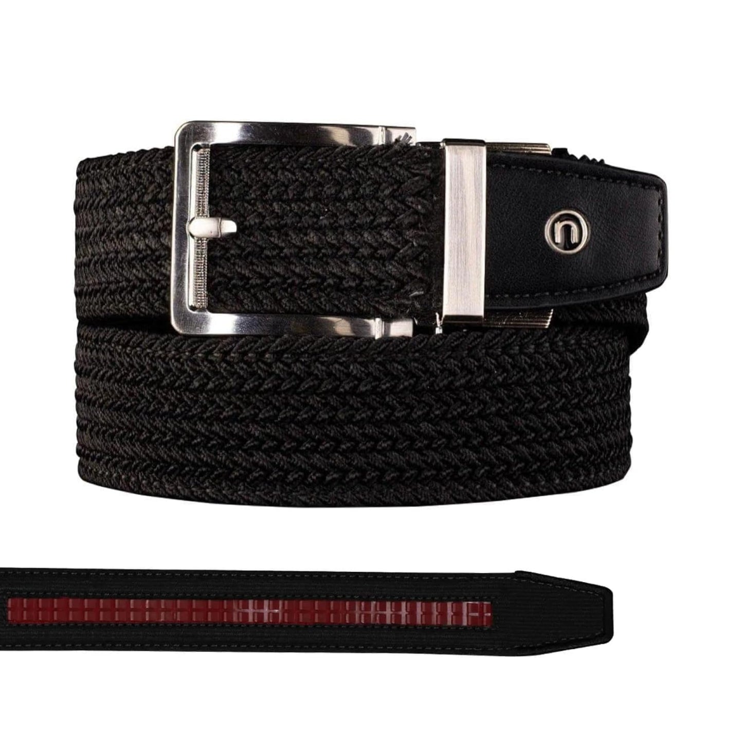 Nexbelt Men's Braided Ratchet Golf Belt – Adjustable, Stretch Fit – For Casual Wear & Golfing (Fits up to 50") - Black