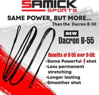 SAMICK SPORTS Dacron Bow String Replacement for Archery Recurve Traditional & Longbow Bows Bowstring - Sizes 12, 14, 16 Strands - Length Sizes 44-70 Inches