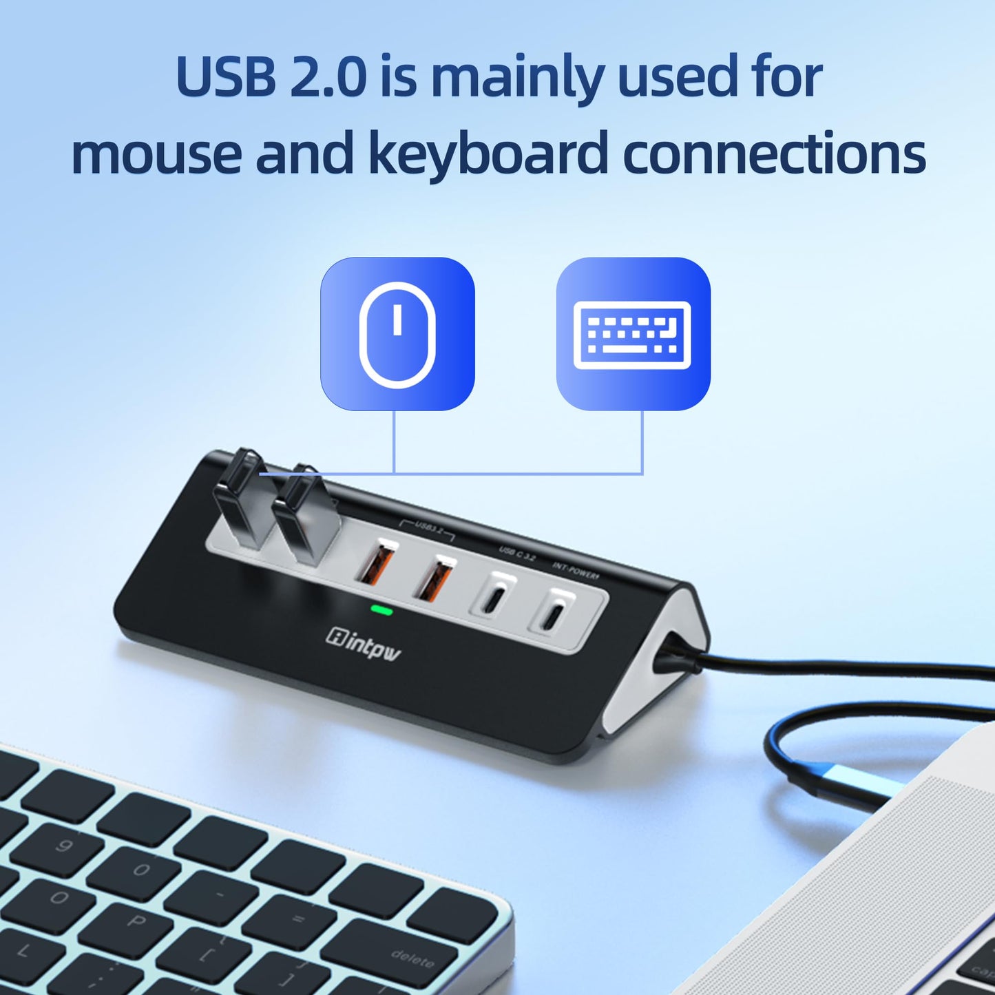 USB C Hub 10Gbps, 9-in-1 USB 3.2 Hub with 4K@60Hz HDMI, Type-C 3.2, 2 USB-A 3.2, 2 USB-A 2.0, PD 100W, SD/TF Slot, Aluminum USB Hub for Laptop, iPhone 16/15 Series, MacBook Air/Pro and More