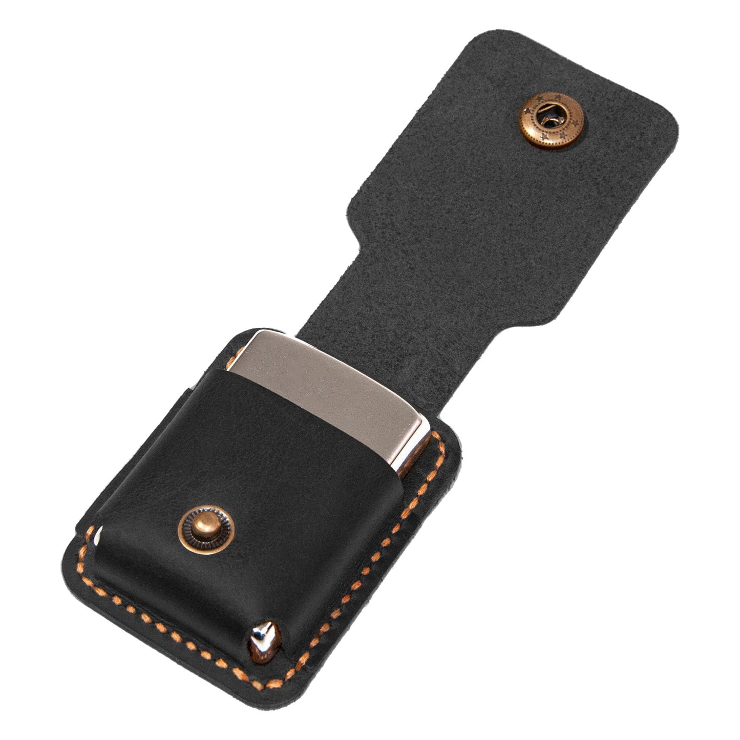 Handmade Leather Lighter Case for Men, for Leather Zippo Cover, Birthday Gift for Him or Her (Black)