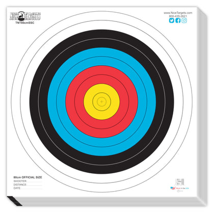NiceTargets 80CM School Spot Archery Target, Shooting Targets for Bow Archery, Plastic All Weather Target for Indoor Outdoor Practice, School Practice, Targets for Shooting Range (80cm, Pack of 1)