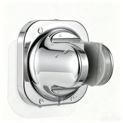 Handheld Shower Head Holder - 5 Positions Adjustable - Slide to Fit - Adhesive Mount with Screw Option, Bathroom Wall Mount Shower Hose Holder (Chrome)
