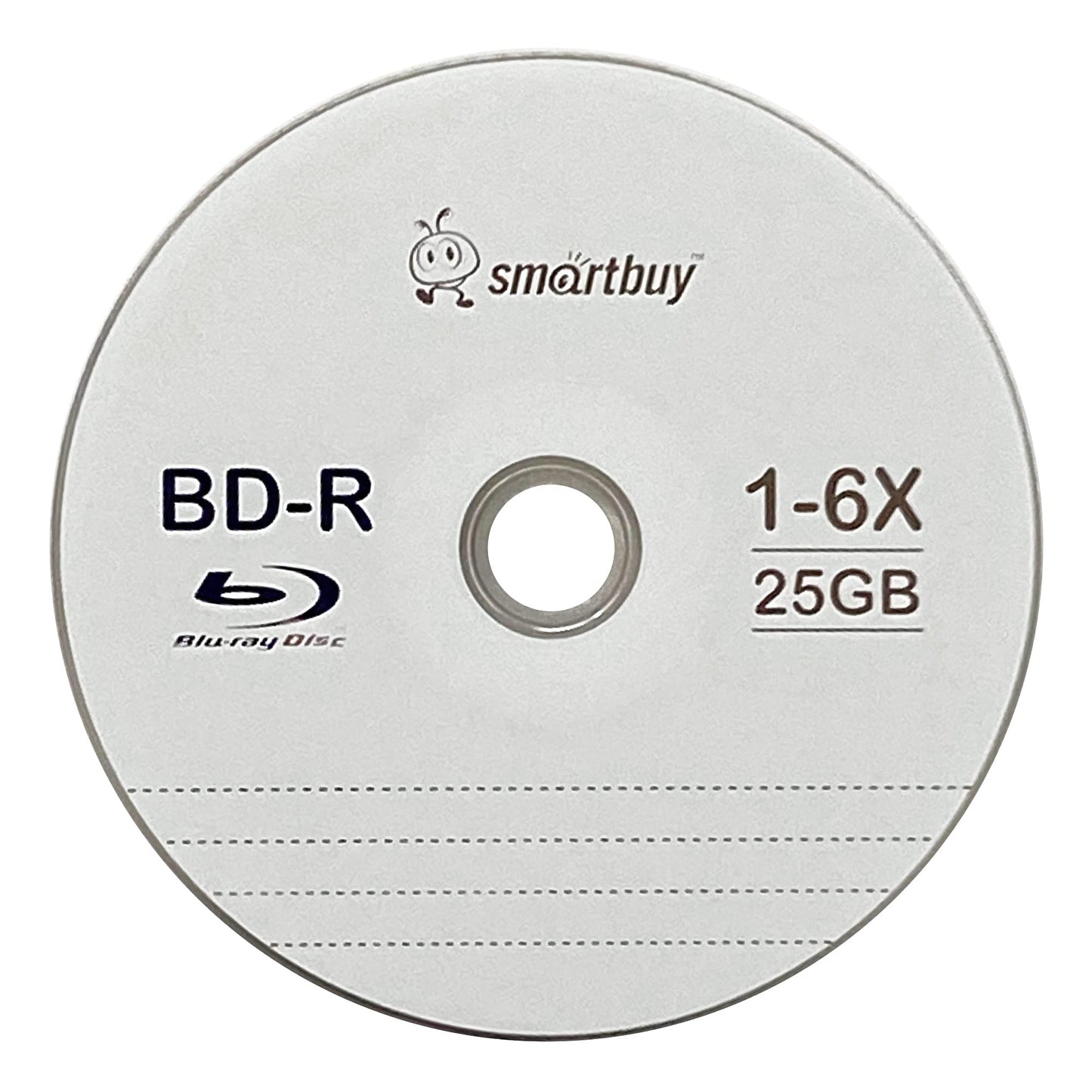 Smartbuy 50 Pack Bd-r 25gb 6X Blu-ray Single Layer Recordable Disc Logo Top Blank Data Video Media 50 Disc Spindle