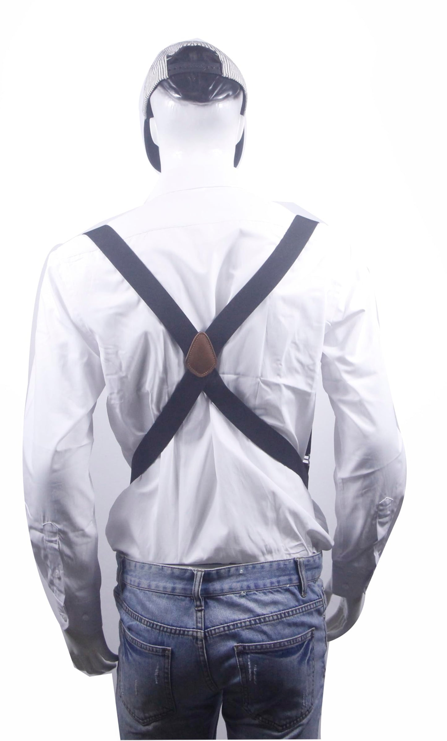 Doloise Men's Suspender Heavy Duty 2 Hook Suspenders for Men Adjustable Braces 1.4 Inch Wide Big and Tall Men Side Hook