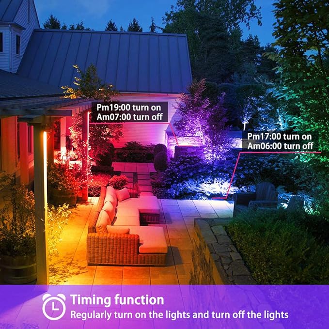 MELPO Led Flood Light 400W Equivalent, RGBW Led Outdoor Lights Colored Floodlight with Remote,40W