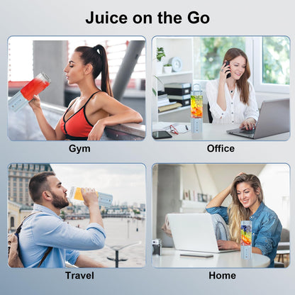 Portable Blender Personal Juicer for Shakes and Smoothies - 20 OZ Electric Protein Shaker Bottle with Insulated Sleeve, Travel Lid, USB-C Rechargeable - Mini Small Blender Cup for Kitchen, Office, Gym
