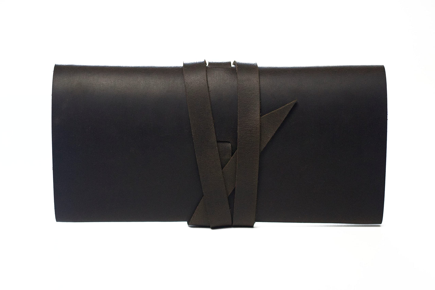 Leather Cord Organizer Wrap for Cables - Brown