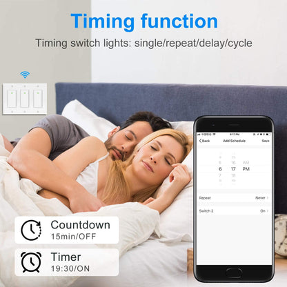 Milfra Smart Dimmer Switch 3Gang Digital Display Single-Pole 3Way Dimmer Smart Switch， 2024 New Model，Works with Siri, Alexa and Google Home，Voice and Remote Control，Neutral Wire Required