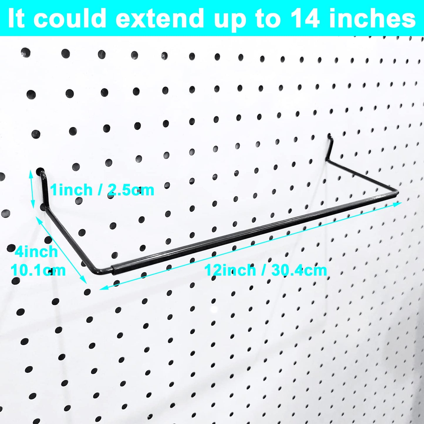 5 Pack Extendable Pegboard Paper Towel Holder,Pegboard Hook for Workshop,Garage,Kitchen,Laundry Room,Bathroom etc.