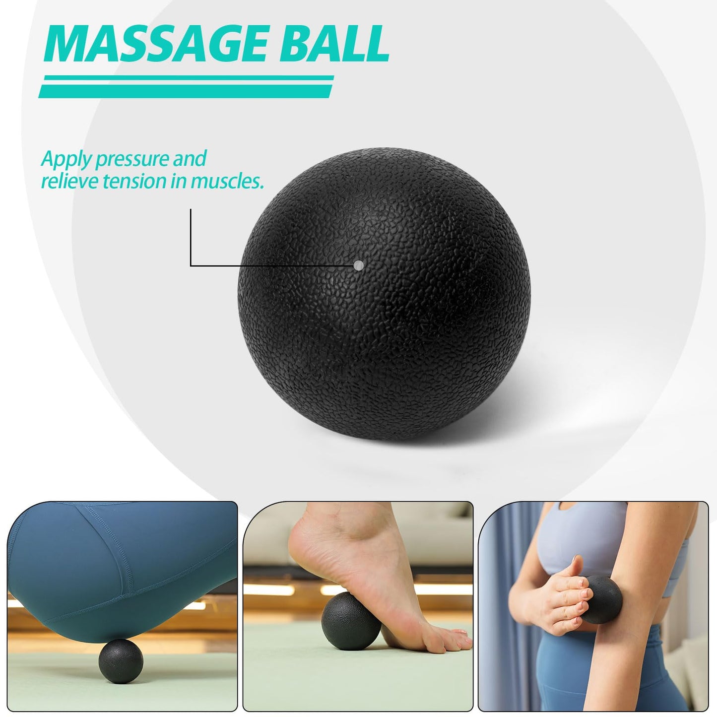 Foam Roller High Density Foam Roller Set for Deep Tissue Muscle Massage, 18" Trigger Point Fitness Exercise Massage Roller, Self-Myofascial Release for Whole Body (Black-18(2 in 1))