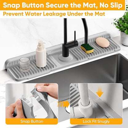24'' Folding Faucet Mat for Kitchen Sink Splash Guard Kitchen Sink Faucet Mat