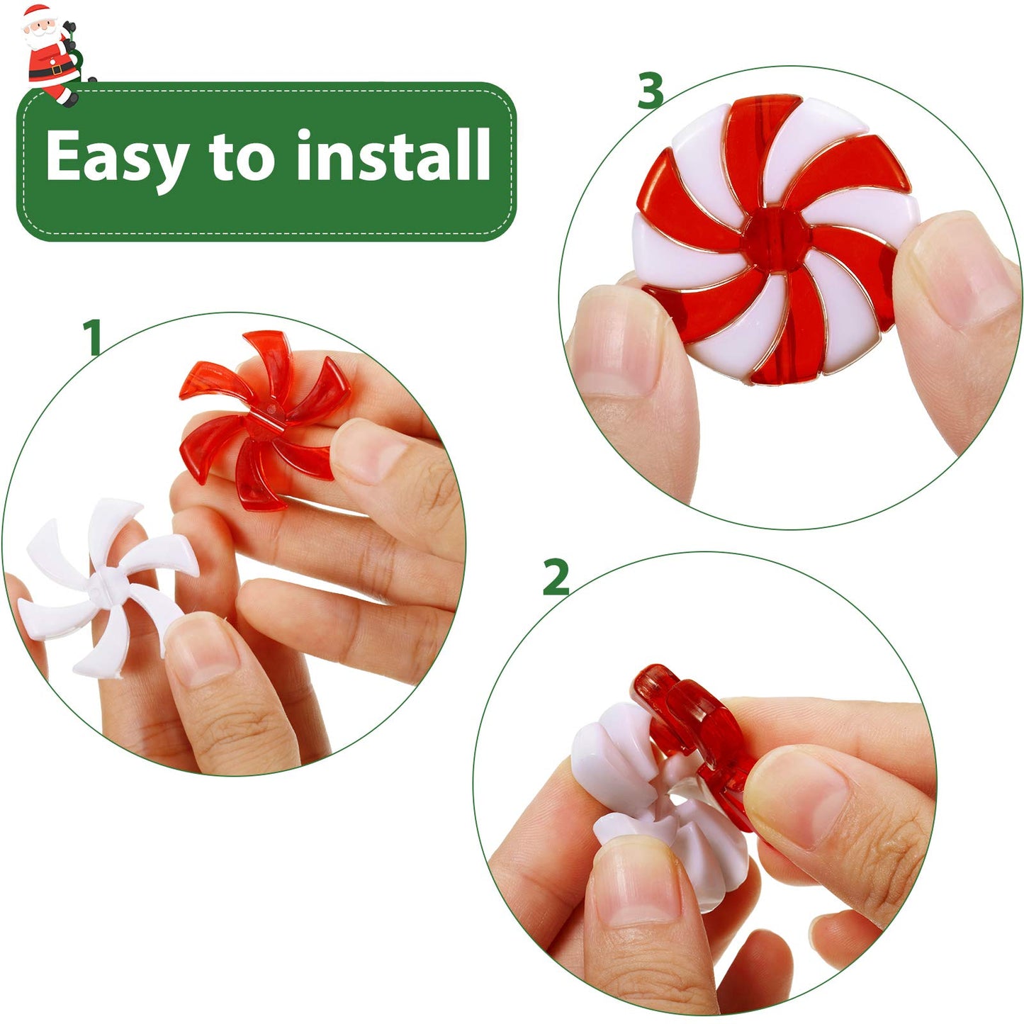 WILLBOND 72 Pcs Christmas Candy Canes Ornament Plastic Christmas Tree Hanging Decoration Fake Swirl Candy Canes Garlands with Crystal Wire for Home Xmas Gift Indoor Outdoor Party Favor (Red and White)