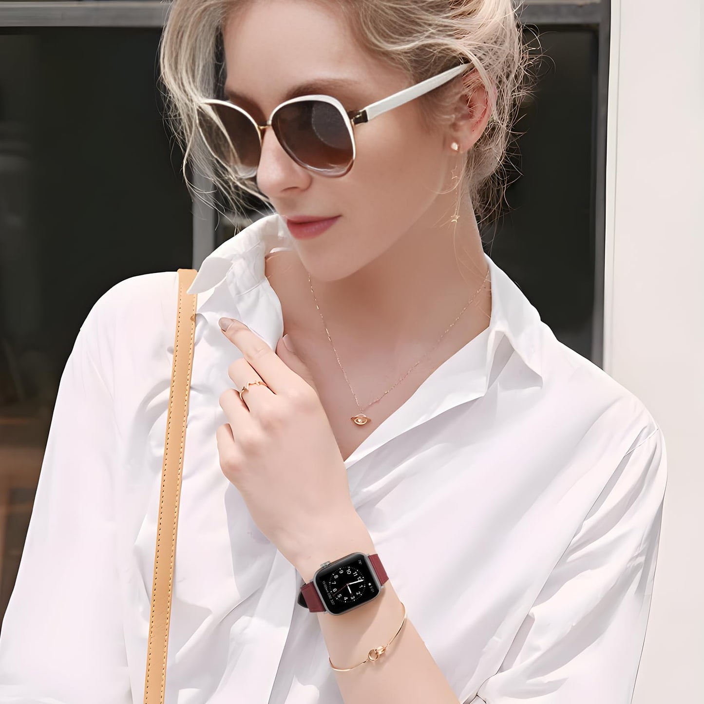 Italy Genuine Leather Bands Women Men Compatible with Apple Watch 38mm 41mm 40mm 42mm 44mm 45mm 46mm 49mm, iWatch Straps Smartwatch Replacement Band for Ultra SE 3/2/1 Series 11 10 9 8 7 6 5 4 3 2 1