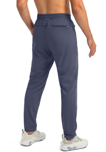 G Gradual Men's Sweatpants with Zipper Pockets Tapered Joggers for Men Athletic Pants for Workout, Jogging, Running (Dusty Blue, Small)