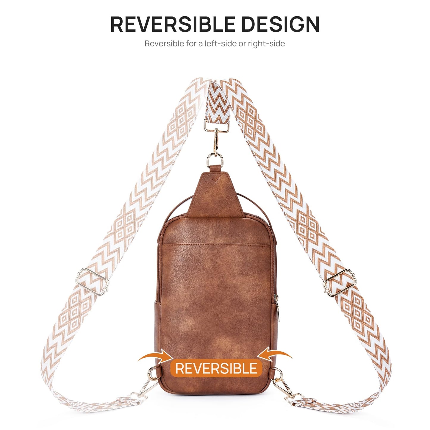 Telena Crossbody Sling Bags for Women, PU Leather Fanny Packs Cross Body Bag for Woman