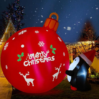Onory 4FT Christmas Inflatables Outdoor Decorations Inflatable Penguins Push Christmas Bell with Build-in LEDs Blow up Holiday Decorations for Yard Garden Outdoor Indoor Decor