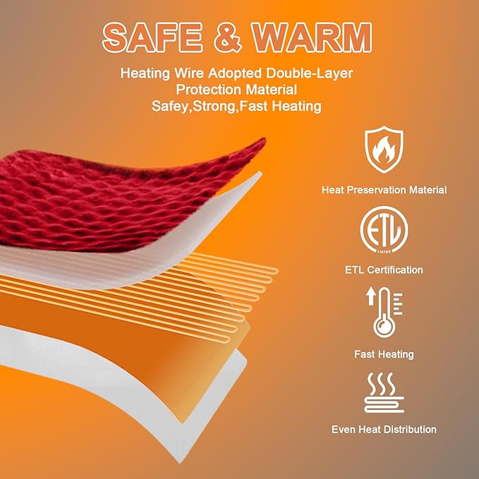 Heated Blanket Electric Throw Blanket 84''X 90''-Heating Blanket with 6 Heat Settings-10 Hours Auto Off,Cozy Faux Rabbit Fur Bubble Electric Blanket,Red