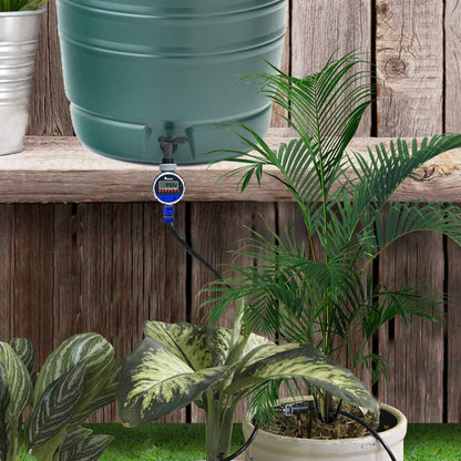Yardeen Electronic Water Timer Garden Irrigation Controller Digital Intelligence Watering System LCD Waterproof, No Water Pressure Required