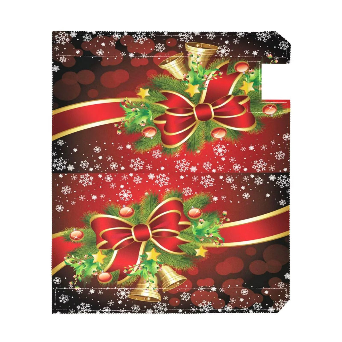 Wusikd Christmas Red Bell Snowflake Mailbox Cover Magnetic Standard Size Winter Poinsettia Mailbox Covers Letter Post Box Cover Wrap Decoration Welcome Home Garden Outdoor 21" Lx 18" W