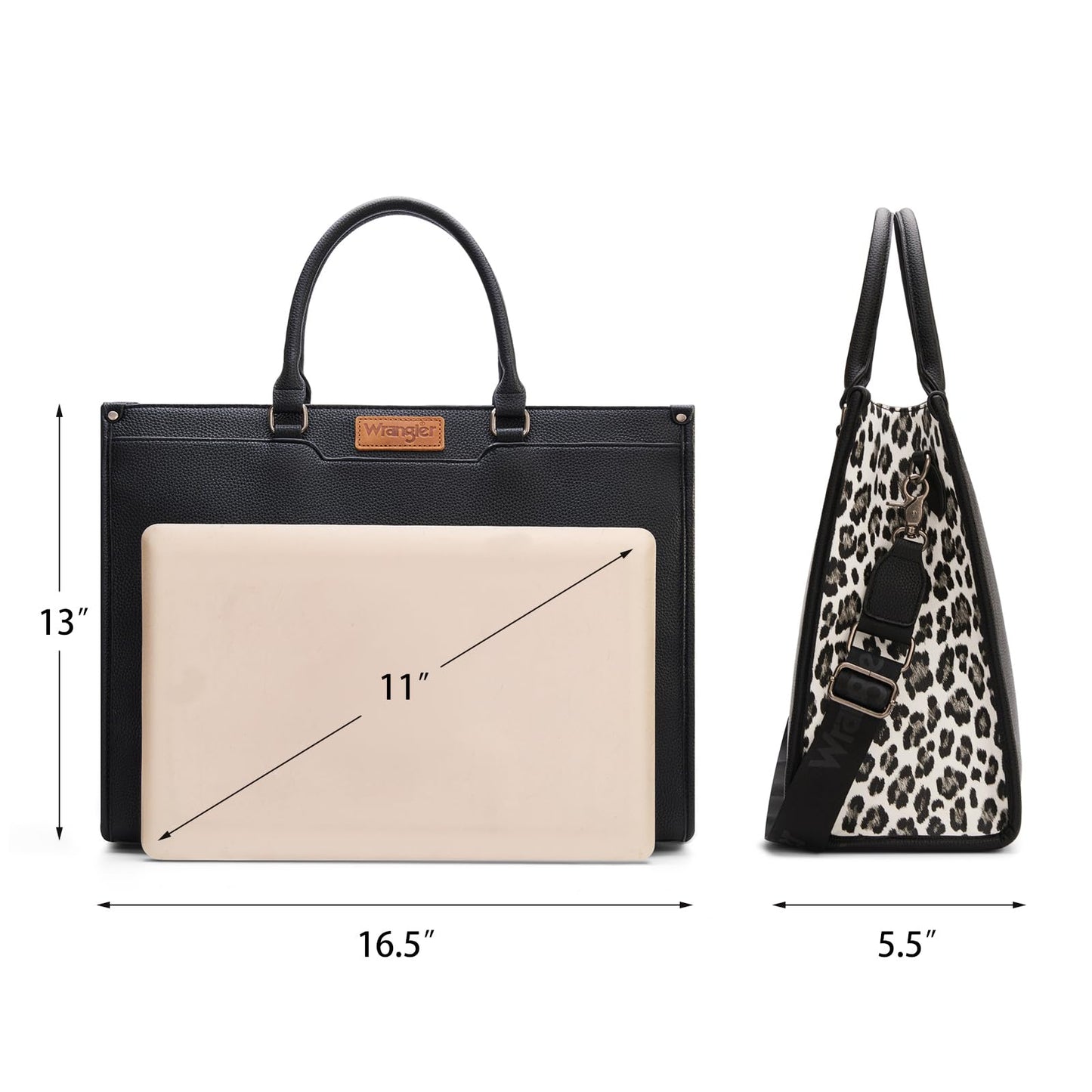 Wrangler Laptop Tote Bag for Women Western Style Work Crossbody Bag with Top Handle AR-WG389-8119BK