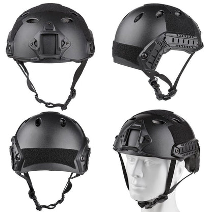 SANYETS Airsoft Helmet, Black PJ Tactical Helmet with Night Vision Mount,Paintball Goggles and Balaclava Face Mask,Men's Military Costume,Tactical Airsoft Gear