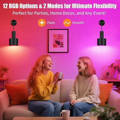 VerRon Rechargeable Battery Operated Wall Sconce Set of Two, Black Wireless Battery Powered Lights with Dimmable Detachable Bulbs & Remote, Modern Sconces Wall Decor for Bedroom Living Room Hallway