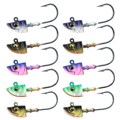 FISHCORNER Swimbait Jig Head Swimbait Jigs with 3D Eyes Minnow Jig Heads for Fishing Saltwater 10 pcs/Set 3/16oz