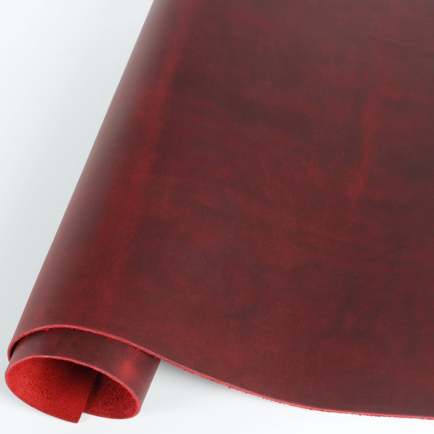 Real Leather Tooling Sheets - for Crafting Tools, Leather Wallets, Leather Materials - Thick Crazy Horse Leather Sheets - Not Faux Leather Sheets (Red, 12"x12")