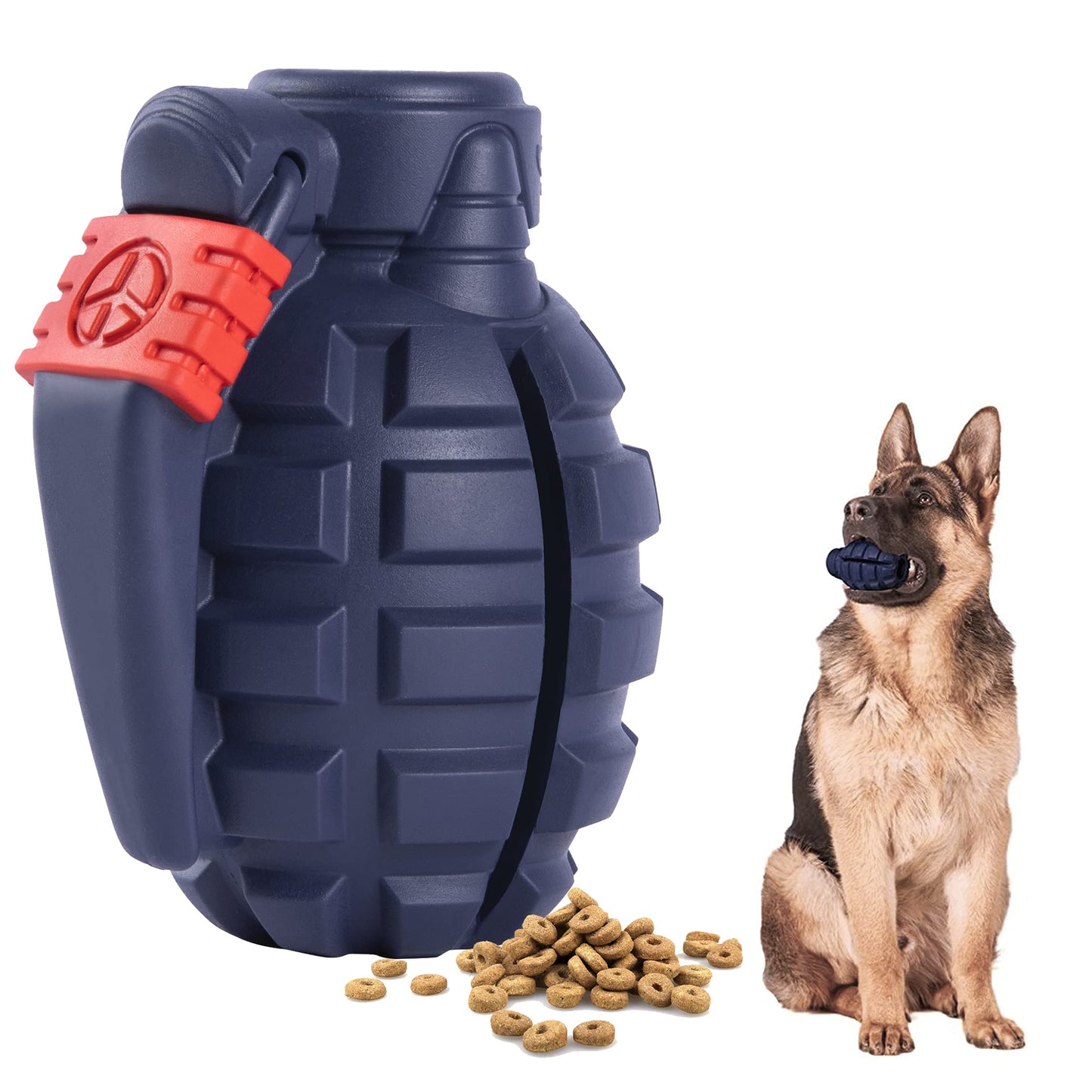 Dog Toys for Aggressive Chewers Large Breed, for German Shepherd, Indestructible Interactive Treat Dog Toys for Large Medium Breeds, Food Grade & Tough Rubber, Fun to Chew, Chase and Fetch (Blue)