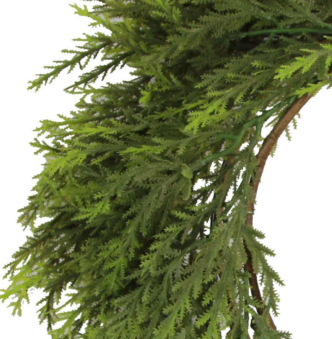 Admired by Nature 25" Faux Chinese Cedar Holiday Christmas Wreath for Front Door Home Decor, Wall Christmas Décor Indoor/Outdoor Winter Wreath - Green