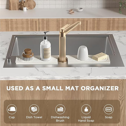 Faucet Mat for Kitchen Sink, Diatomite Stone Drying Sink Protectors, Bathroom