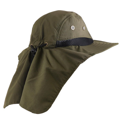 Falari Outdoor Sun Hat, Wide Brim with Neck Flap, Safari Hiking Gardening Fishing Hat