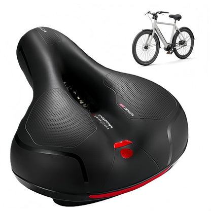 Bike Seat Cushion, Comfort Wide Bike Saddles with Dual Shock Absorption Balls for Men Women, Bicycle Seat Replacement Accessory Fit for Mountain or Road Bikes