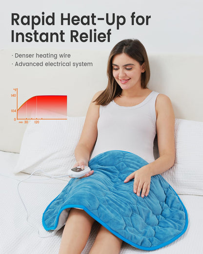 immtree Weighted Heating Pad for Deeper Pain Relief, 7lbs XXXL Size(29x24) with Fast Heat Technology, Heated Blankets for Adults, Relief for Back and Shoulder and Knee