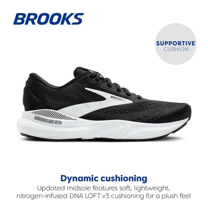 Brooks Women’s Adrenaline GTS 24 Supportive Running Shoe - Black/White - 5 Medium