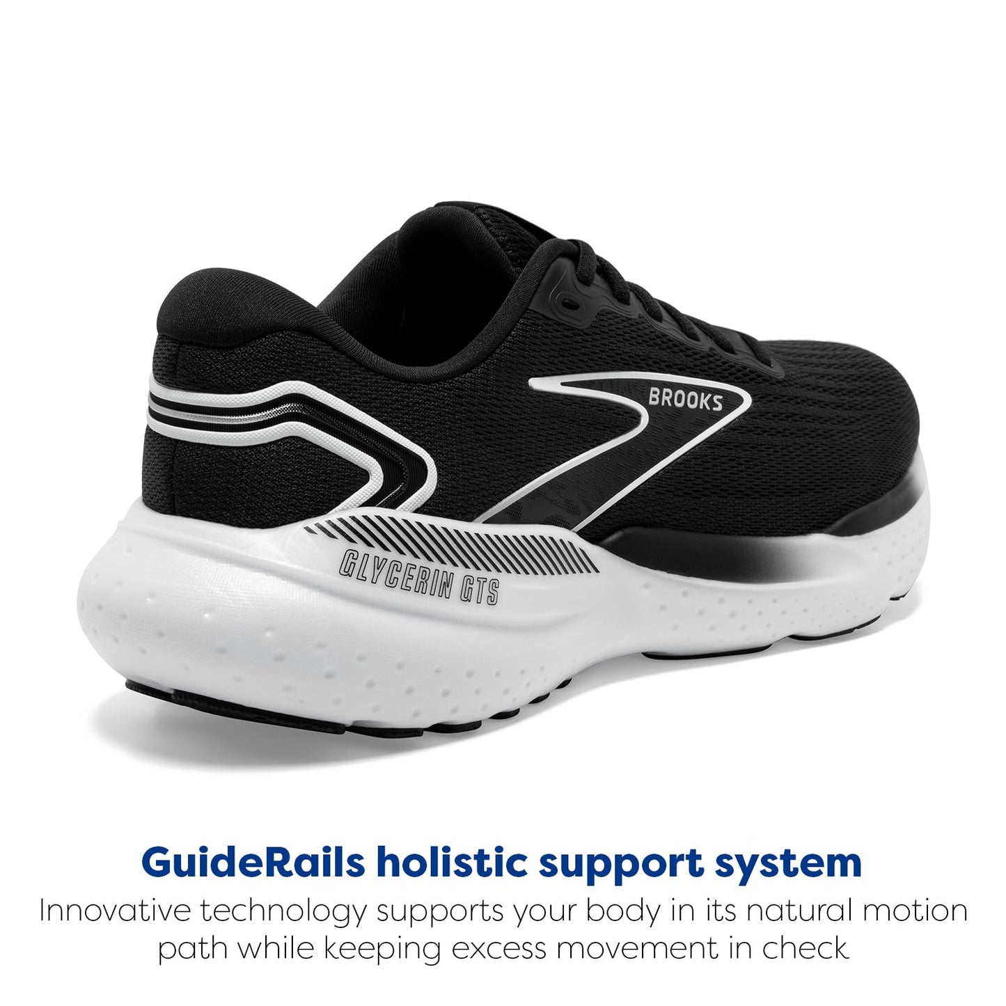 Brooks Women’s Glycerin GTS 21 Supportive Running Shoe - Black/Grey/White - 10 Wide