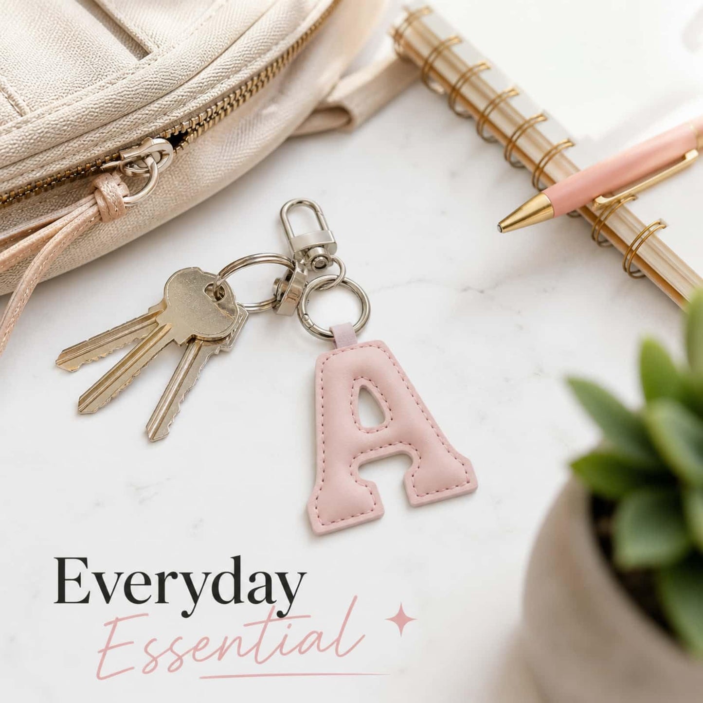PYNASA Stainless Steel Initial Leather A-Z Charm Keychain for Women Men,Cute Initial Letter Pendant Purse Charm Key Chain Jewelry Accessories Gifts (A)