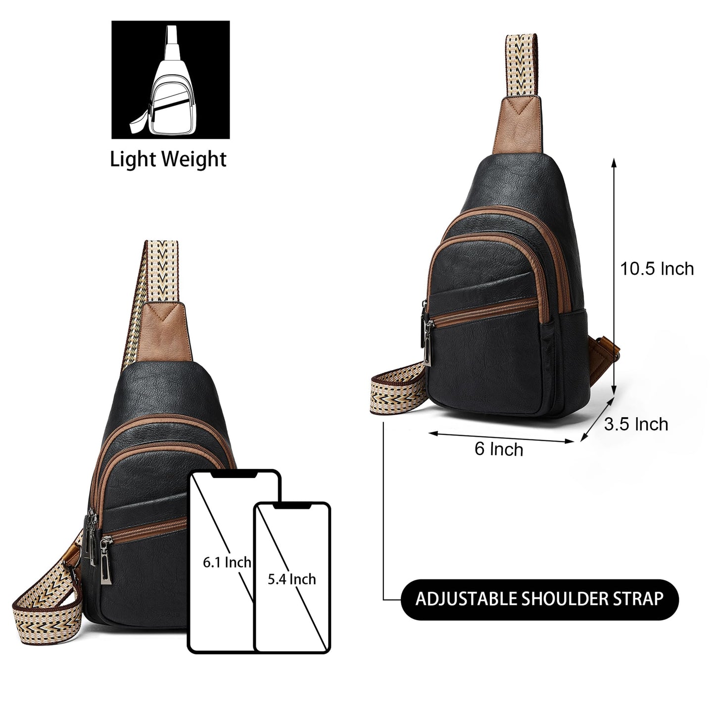 Mroede Sling Bag Crossbody Bags for Women Small Cross Body Bag Fanny Packs Chest Sling Purse for Daily Travel Leisure Sport