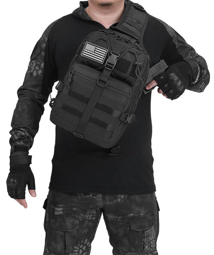 ATBP Tactical Crossbody Backpack Large Sling Pack With Holster Shoulder Bag For Men Outdoors Hiking Camping Gym