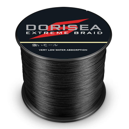 Dorisea Extreme Braid 100% Pe Black Braided Fishing Line 109Yards-2187Yards 6-550Lb Test Fishing Wire Fishing String Incredible Superline Zero Stretch (500m/546Yards 80lb/0.48mm)