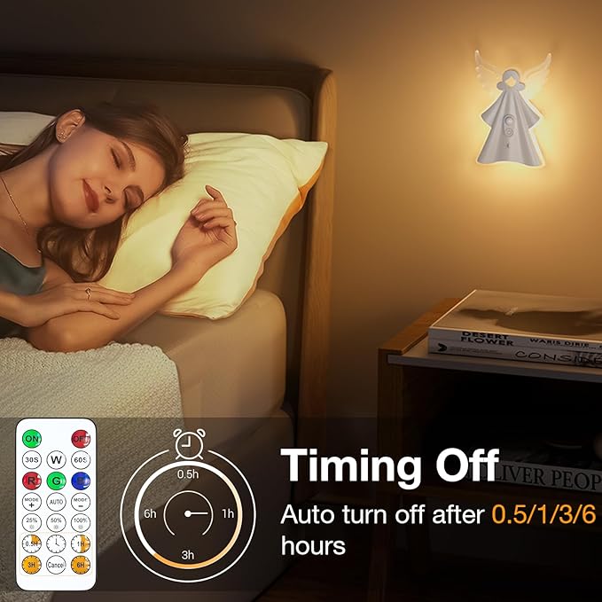 WOBANE 2PCS Night Lights Motion Sensor,Rechargeable LED Light with Remote,18 Colors Dimmable RGB Night Lamp,Battery Operated Touch LED Lighting for Kids,Stairs,Bedroom,Hallway,Gifts