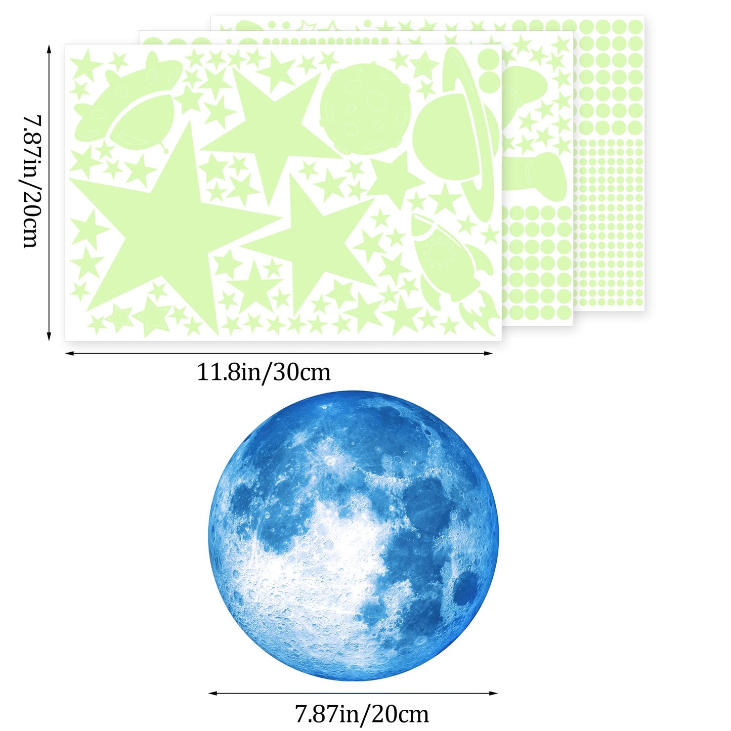 Glow in The Dark Stars for Ceiling Glow in The Dark Moon and Space Wall Decals Luminous Astronaut Universe Planet Galaxy Wall Stickers Outer Space Decal for Kids Boys Girls Bedroom Christmas Gift