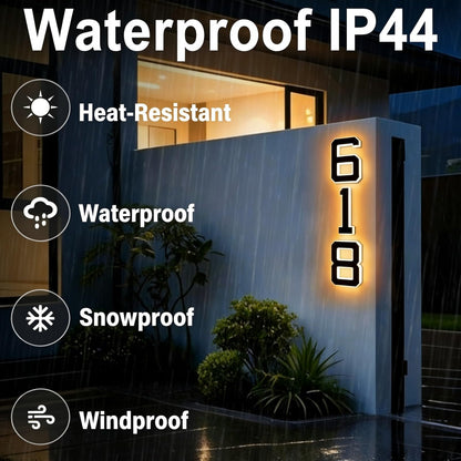 KUZEOLON 9 Inch Solar-Powered Outdoor House Number Light, No Wiring, Light Up House Numbers for Outside with Solar Panel, Waterproof LED Address Numbers for Home (1-9) (number2)