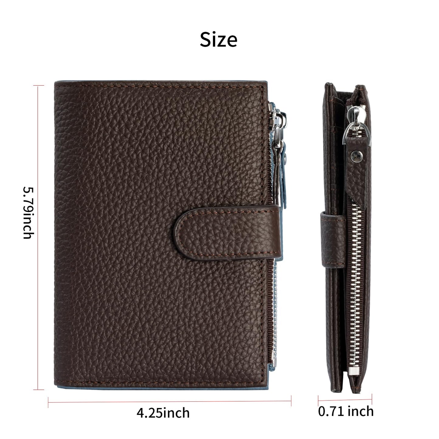 ilovever Passport wallet and Card Slot Combo RFID Blocking Slim Leather Travel Passport Wallet for Men and Women with Zippered Coins Pocket Passport holder, Dark Brown