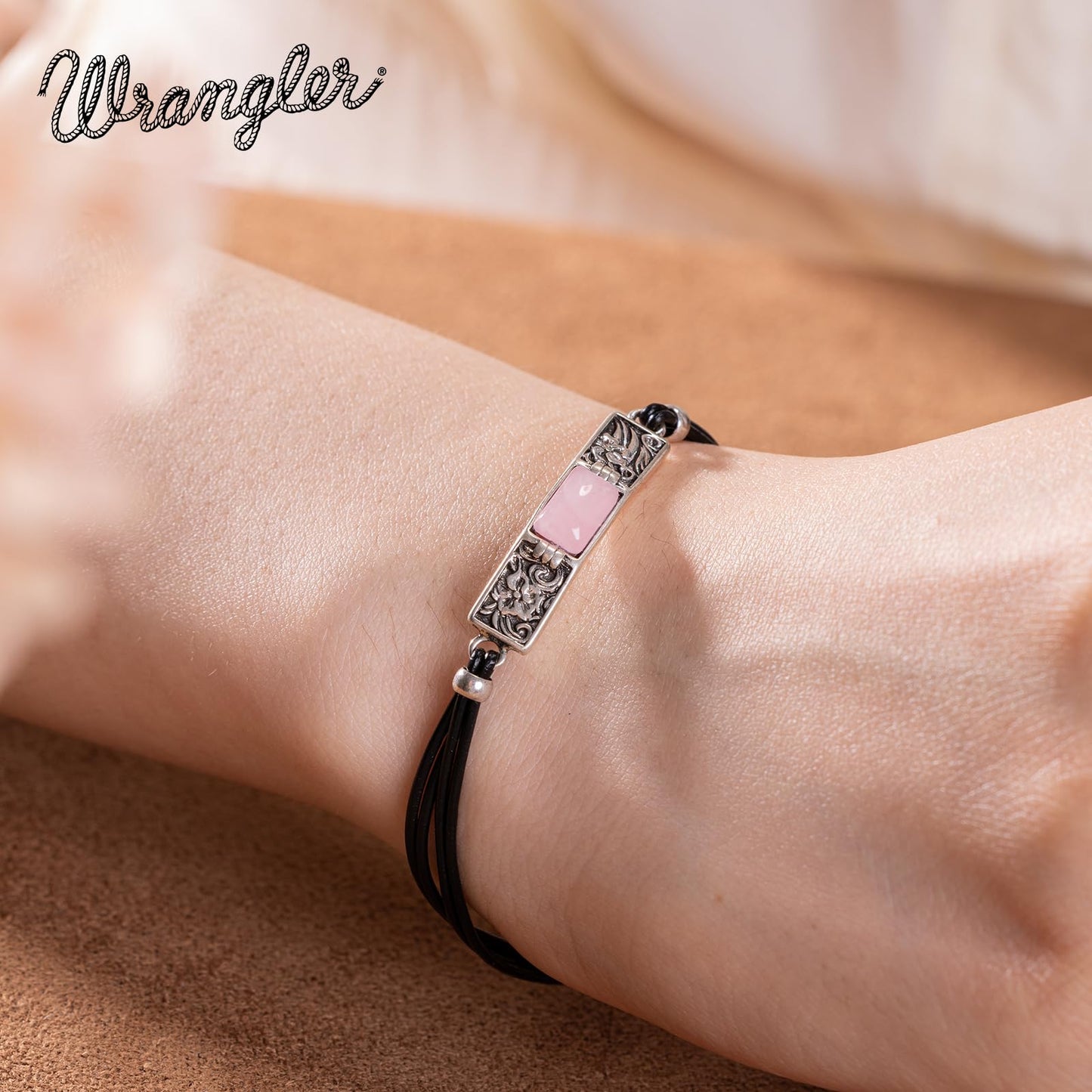 Montana West x Wrangler Faux Leather Wrap Bracelets for Women Western Country Bohemian Cowgirl Turquoise Dainty Jewelry AR-WGW-1119S-PK