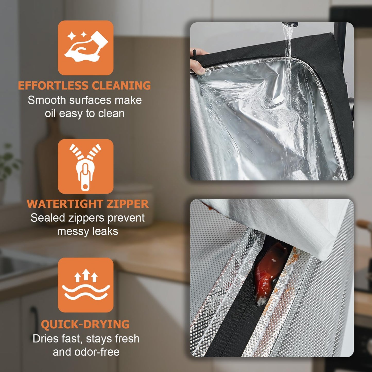 Upgraded Mess-Free Meat Resting Bag with 270° Top-Open - Father's Day Birthday Gift for Men Dad Husband, Leakproof BBQ Blanket for Briskets, Grilling & Smoker Accessories Party Camping Picnic (Oxford)