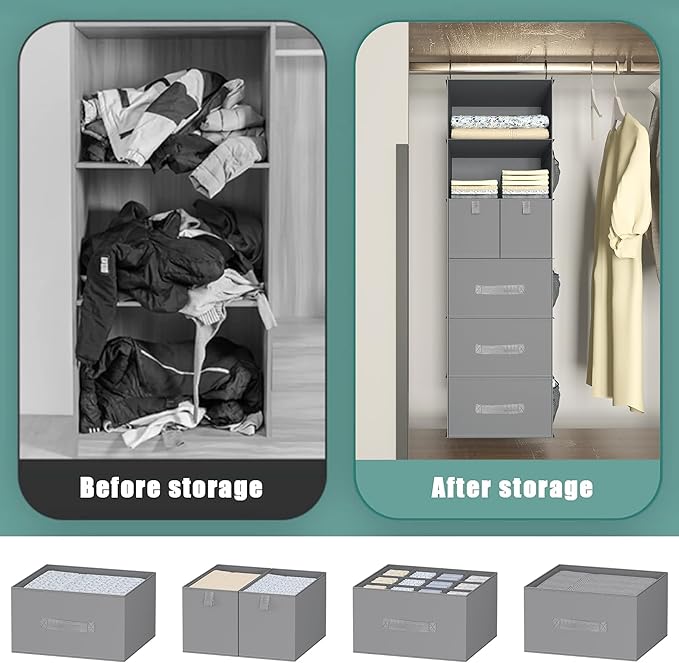 6-Shelves Hanging Closet Organizer