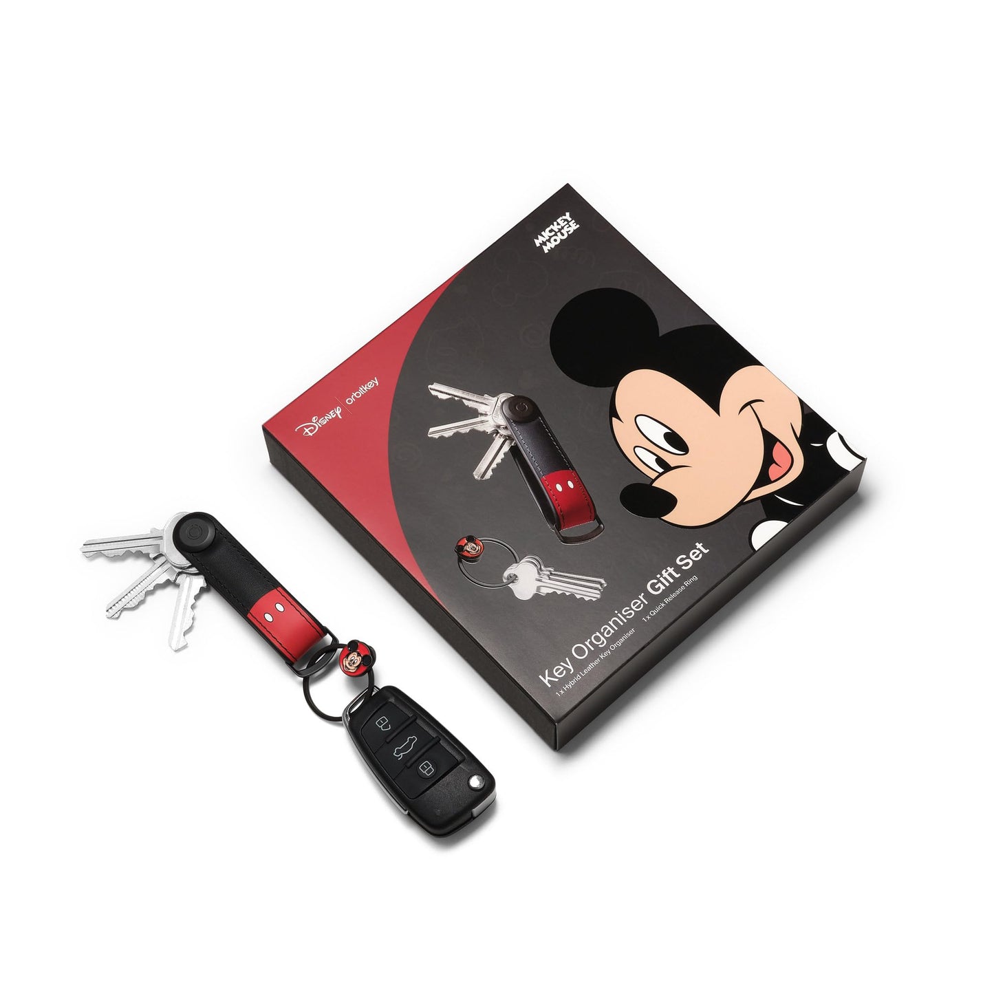 orbitkey Disney Mickey Mouse Hybrid Leather Key Organiser + Ring v2 Kit