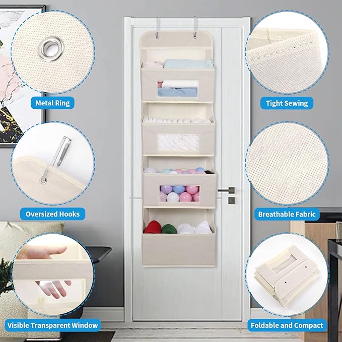 MAX Houser 4-Shelf Over The Door Hanging Organizer