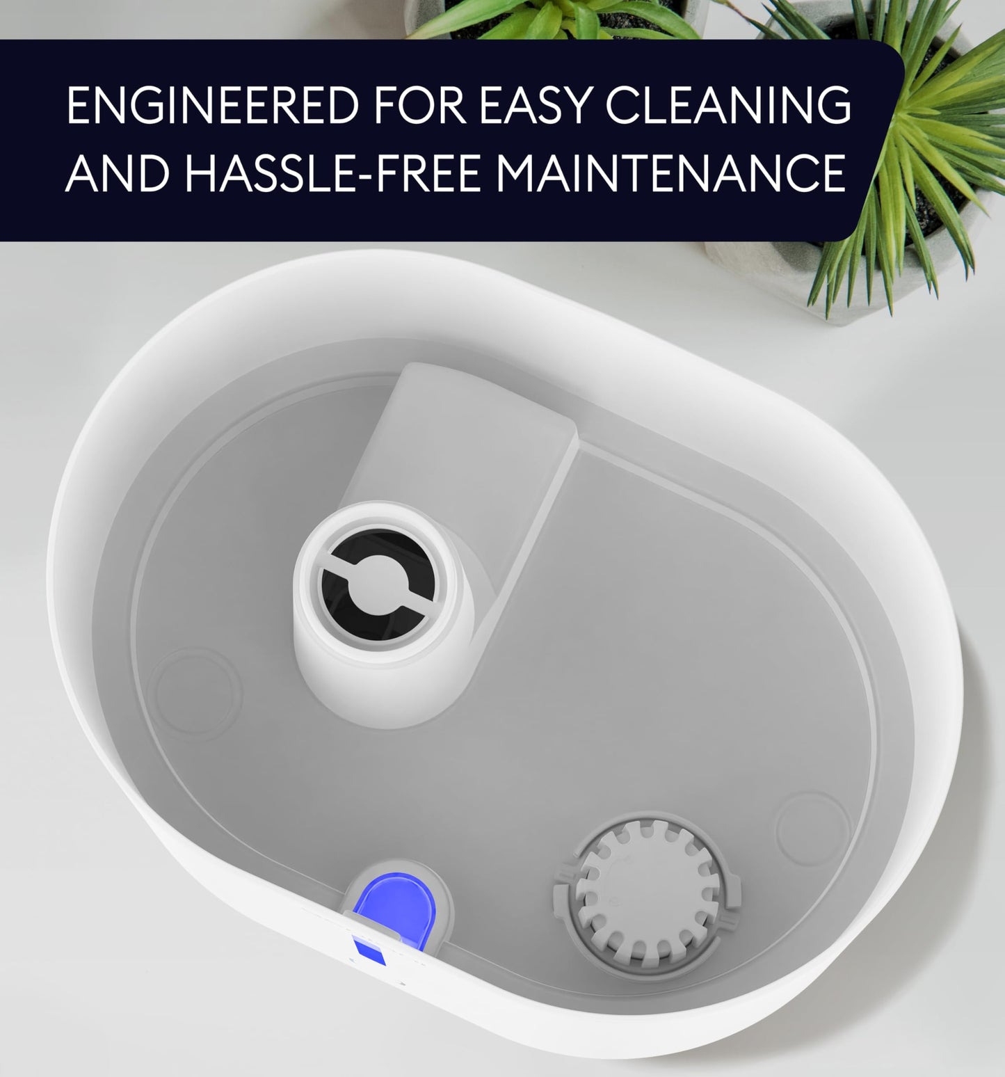 GENIANI Ultrasonic Cool Mist Humidifier for Bedroom, Large Rooms, Home, 4L - Easy Fill & Clean Humidifier for Plants w/Auto Shut-off, 40H Runtime - Quiet, Top Fill Air Humidifier